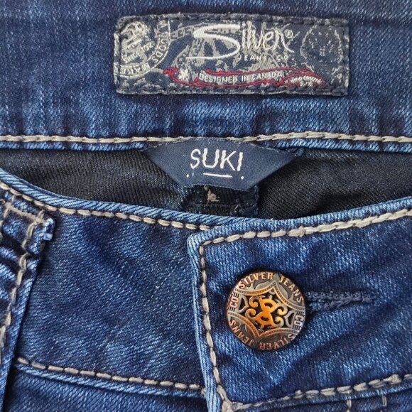 Silver Jeans Suki low-rise flare denim blue women's size W28 / L32 - Picture 6 of 14
